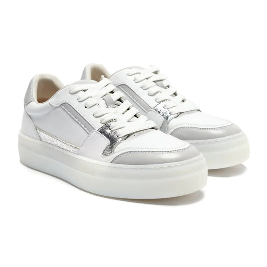 AiciBerllucci Womens Casual Sneakers White Leather Sneakers Platform Sneakers for Women Comfortable Sneakers White Fashion Sneakers for Women AM99AP-2A-2018-7.5